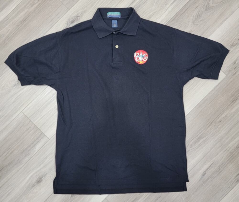 Pine Island Polo Shirt Men's XL Black Coca Cola Big TV Cotton USA